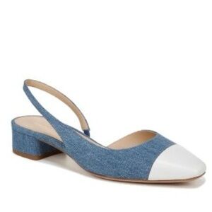 Veronica Beard Cecile Denim Cap-Toe Slingback